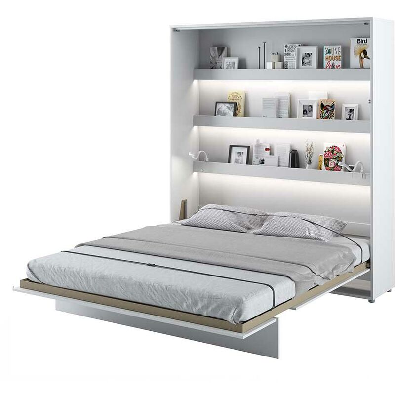 Letto armadio estraibile verticale 140 x 200 cm Bianco MALINA II