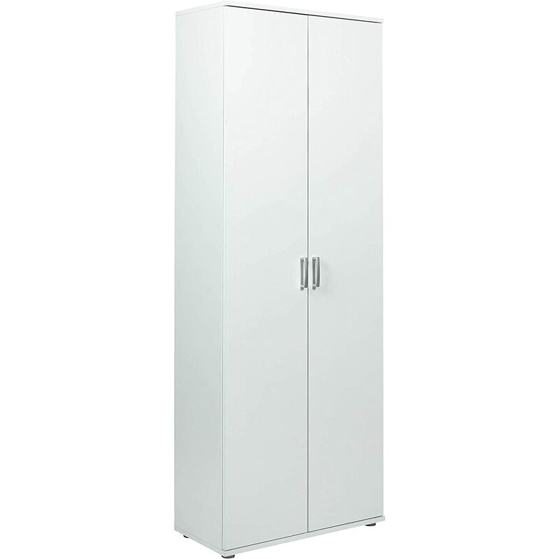 ARMADIO ARCONATI PORTASCOPE 2 ANTE+RIPIANI 70x34x189H LAMINATO BIANCO