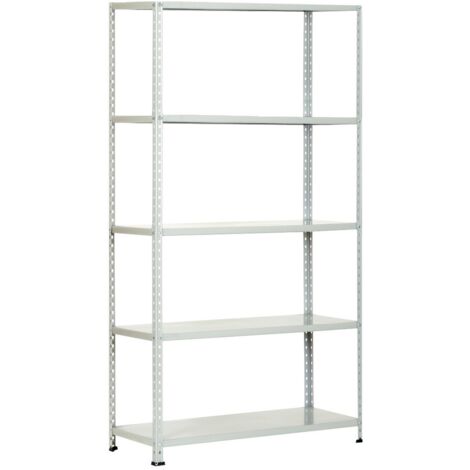 Scaffale in kit 5 ripiani acciaio grigio 40x80x196h aste intere - Salone (1/2)