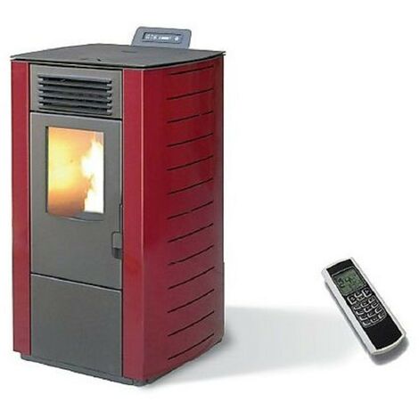 Stufa pellet king 118c canalizzata kw10,1 bordeaux made in italy - King