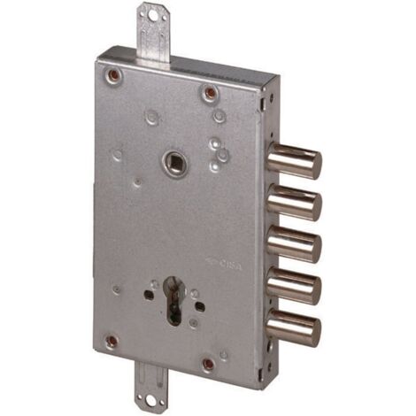 Serratura triplice antifurto cilindro europeo porte blindate cisa art.56505.48b c/blocco - Salone (1/2)