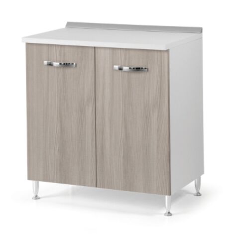 Mobile base kit a 2 ante per cucina componibile finiture olmo colore larice grigio