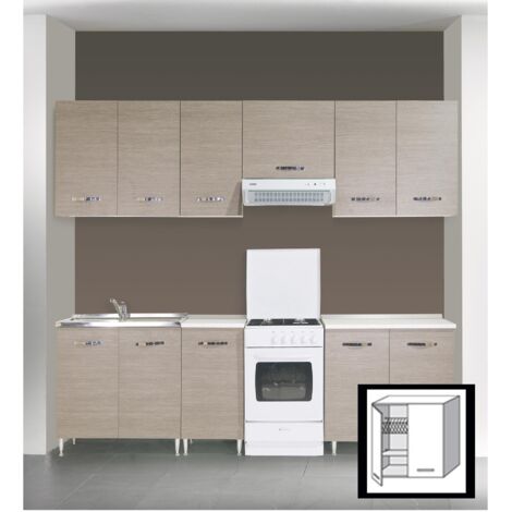 Kit cucina pensile scolapiatti 2 ante 80x30x72h finitura larice grigio - Salone (1/6)