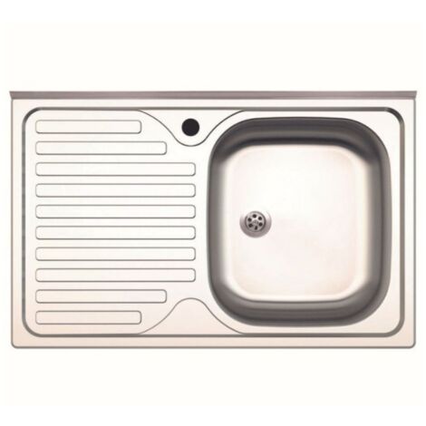lavello in acciaio inox 80 cm con una vasca vaschetta con gocciolatoioa destra dx