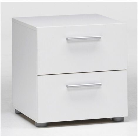 Comodino 2 Cassetti 40x40x42h CM Pepe Nightstand Bianco 70070/49 (1/3)