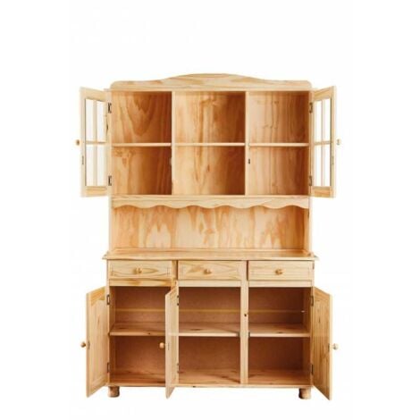 Mobile giorno credenza toscana 2ante+3cassetti 130x43/32x198h pino massello - Inter Link