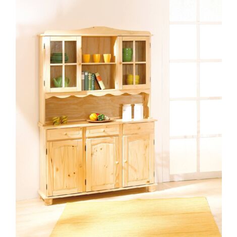 Mobile giorno credenza toscana 2ante+3cassetti 130x43/32x198h pino massello - Inter Link