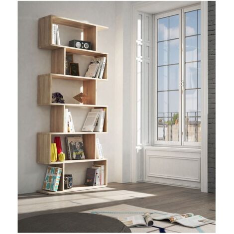 Kit libreria athena cm.80x25x192h rovere parete attrezzata scaffale - Salone (1/3)
