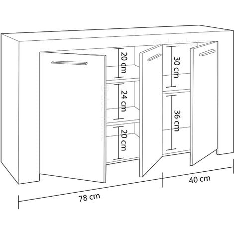 Kit mobile credenza 3a ambit cm.144x42x80h bianca - Salone