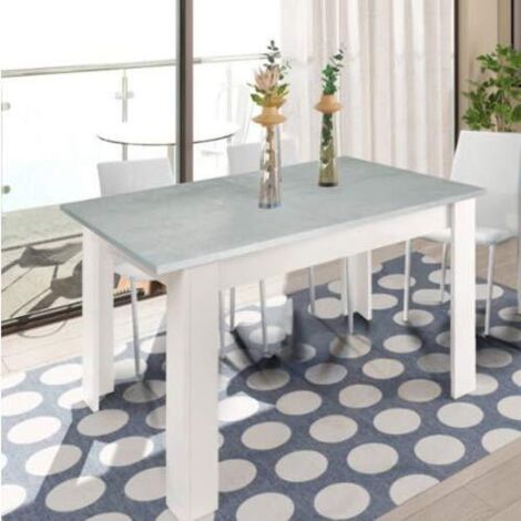 Kit tavolo allungabile kendra cm 90x140/190x78 bianco / cemento - Salone (1/4)