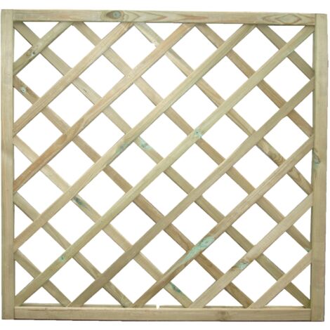 Pannello grigliato quadrato in legno di pino impregnato cm 90x90 per terrazzo giardino (1/4)