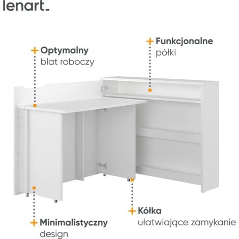 Lenart scrivania richiudibile Off. Consus cm115x27-136x93H