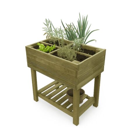 Orto Pensile a Pavimento in Legno di Pino 80x50xh80 cm (1/2)
