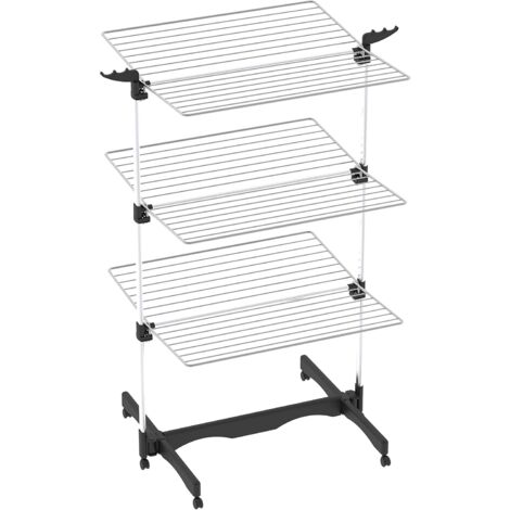 COLOMBO Stendibiancheria Verticale  Stendino Salvaspazio Richiudibile  40m Stenditura  Porta Grucce Integrate  Ruote e Ripiani Pieghevoli  Struttura in Alluminio e Fili in Metallo  Made in Italy