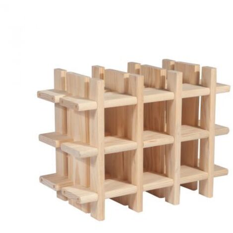 Portabottiglie Rioja Pino Massiccio 43x22x32,5cm - Componibile,Certificato PEFC
