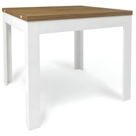 Sarmog Tavolo Pieghevole 90x90 cm estensibile fino a 90x180 Cm color Noce e Bianco