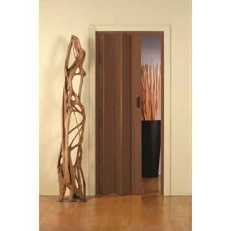 1PZ PORTA A SOFFIETTO CON MANIGLIA CM 83X214 COLORE NOCE