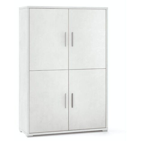 Kit mobile armadio multiuso 4 ante h161 l108 p41 cm finitura bianco ossido sarmog db834k - Sarmog