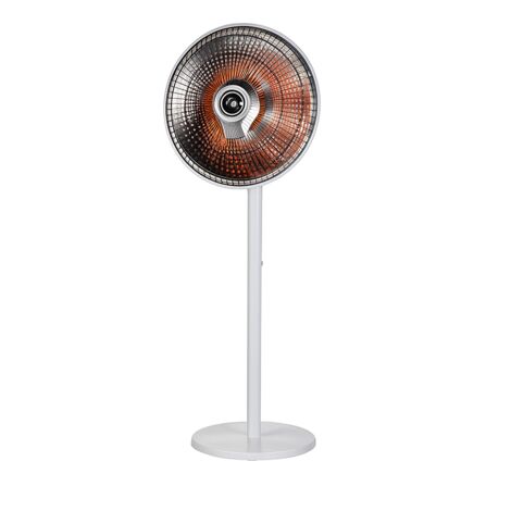 Stufa a Parabola 1000W Oscillante Piantana Fibra di Carbonio Bianco