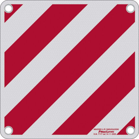 Cartello segnaletico carichi sporgenti in alluminio con rifrangente cm.50x50 a norma - Salone (1/5)