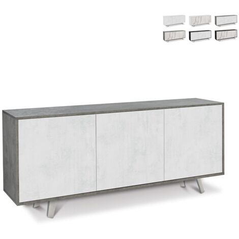 Madia tre ante Cemento Bianco Ossido 177x41x h74 cm