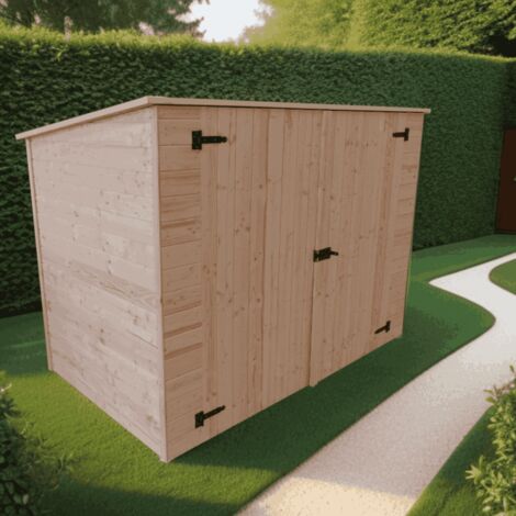 Casetta foresta mod. eden in legno massello a pannelli per biciclette 200x120 con pavimento - Foresta