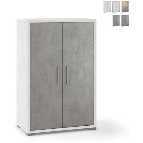 Mobile armadio 2 ante h110 l71 p41 cm struttura color bianco ossido frontali cemento dd270k sarmog - Sarmog