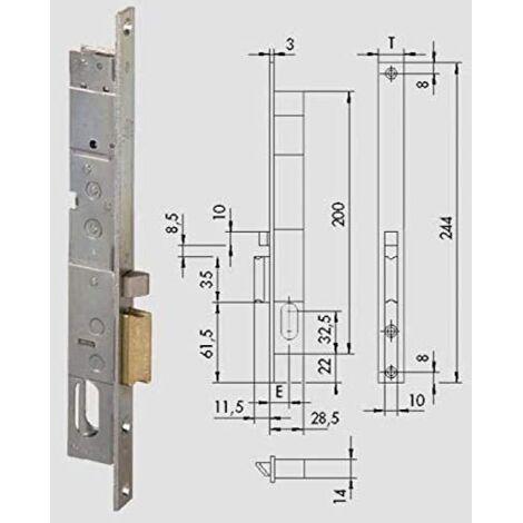 SERRATURA MONTANTE INFILARE ELETTRICA 14020 CISA - B.Q ZINCATO F.MM 16 F.OVALE+SCR E.MM 15 SX - 1 pezzo