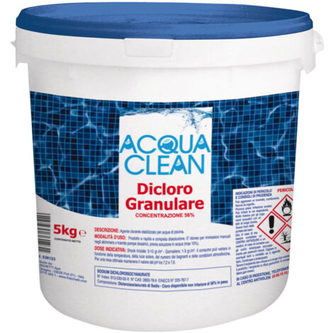 CLORO GRANULARE 56% DICLORO IN POLVERE 25 KG PULIZIA SHOCK ACQUA PISCINA (31445)
