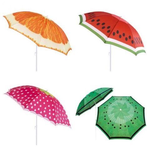 OMBRELLONE DA SPIAGGIA CON STAMPA FRUTTA ARANCIA 180CM CON CUSTODIA (1/7)
