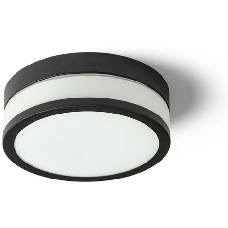 Plafoniera CIRA LED 23 da soffitto vetro opalino/nero 230V LED 12W IP44  3000K