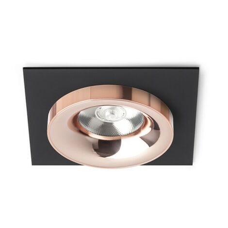 Faretto argento spazzolato incasso soffitto LED 8W GU10 luce diffusa foro  80mm