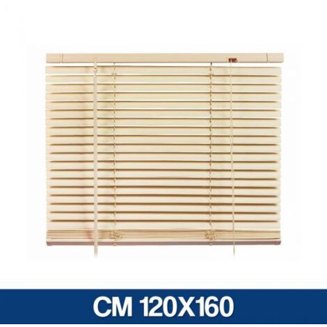 Tende veneziane in PVC crema 120x160 – Complete di ferramenta – Facili da pulire – Per ambienti interni – Brixo (1/7)