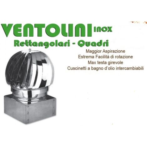 FUMAIOLO INOX CAPPELLOTTO GIREVOLE RETTANGOLARE CM.27X32 COMIGNOLO TUBO STUFA