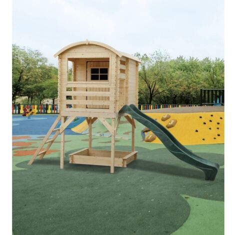 Casetta gioco bambini in legno con scivolo e sabbiera Joy 163x118 cm – Esterni da Vivere