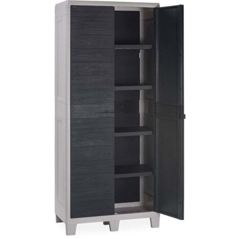 Armadio In Resina Concert XL - Mobile Multipiano Grigio, 100x39x172 Cm, Nuovo In Confezione - 2