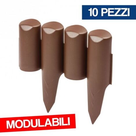STACCIONATA STECCATO BORDURA RECINZIONE IN RESINA AIUOLE GIARDINO 10 PZ 51368 (1/10)