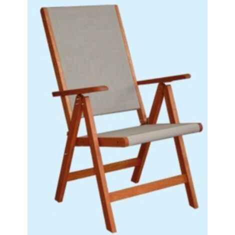 Sedia pieghevole in legno Meranti e tessuto Batilyne Gengis Kan per esterni (1/3)
