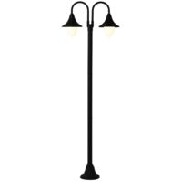 Lampione a 2 bracci serie parigi h.220 cm alluminio nero 100w - Salone