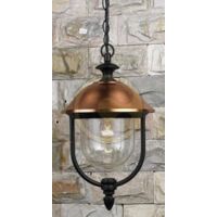 LANTERNA APPLIQUE LAMPADA COPPER CON BRACCIO IN ALLUMINIO NERO E RAME PER LAMPADE DA 60W