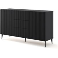 MOBILE RAVENNA B MOBILE IN MDF RIVESTITO IN FOGLIO 2D3S 150 NERO OPACO GAMBE NERE