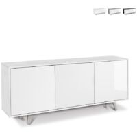 Mobile madia 3 ante e 3 ripiani interni h74 l177 p41 cm struttura color bianco ossido frontali bianco lucido 7073k sarmog - Sarmog