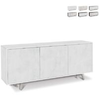 Mobile madia 3 ante con apertura a spinta h74 l177 p41 colore bianco ossido 7073k sarmog - Sarmog