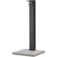 Fontana da Giardino con Rubinetto e Base in Cemento Antracite H91 Cm