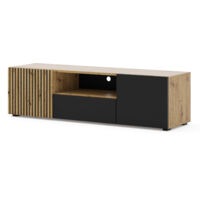 MOBILE PORTA TV STAND TV SOGGIORNO 150x42x42cm ROVERE NERO OPACO
