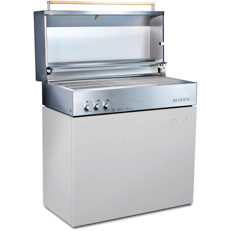 Flammkraft Block D Gasgrill Gen. 5 Lichtgrau 16 kW 75 bis 900°C BBQ Grill Gas