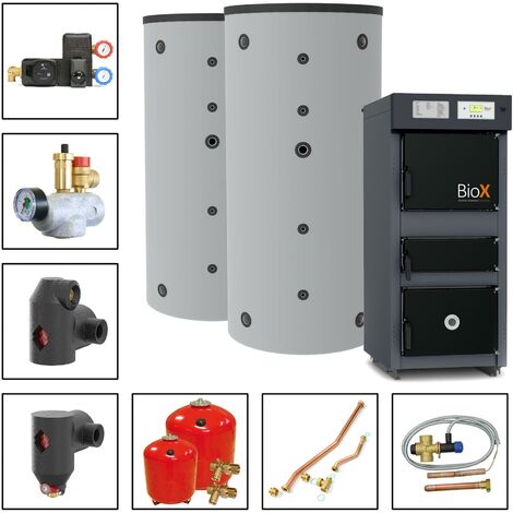 Solarbayer Holzvergaserset BioX 45-2A Variante A mit 2xSLS-1500 Pufferspeicher