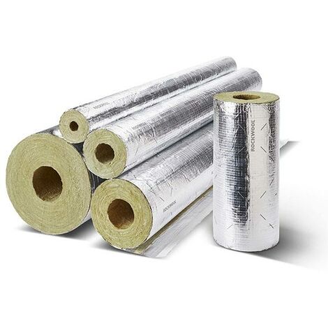 Rockwool 800 WLG 0,035 Rohrisolierung Rohr alukaschiert Rohrschale Steinwolle 15x20-1m