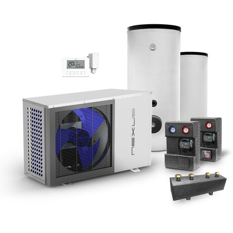 Luft Wasser Wärmepumpe Nexus M8 kW EVI Monoblock Komplettpaket Pumpengruppe GPO