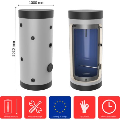 Brauchwasserspeicher 1000 L SP-0-1000 Standspeicher Warmwasserspeicher Boiler (1/5)